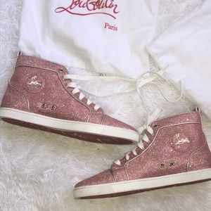 AUTHENTIC Christian louboutin pink flat sneakers